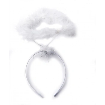 Beyaz Otrişli Tüylü Esnek Yapı Melek Haresi Melek Tacı (5324)