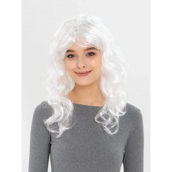 Beyaz Renk Kahküllü Dalgalı Uzun Parti Peruğu