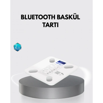 Bluetooth Akıllı Tartı – 8 Fonksiyonlu Dijital Baskül, 180 Kg Kapasiteli