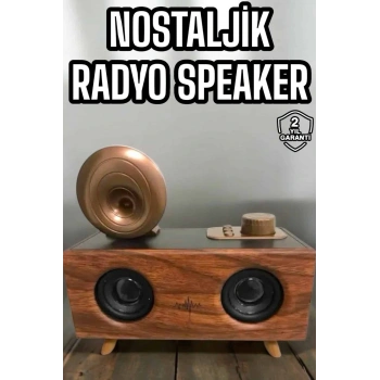 Bluetooth Hoparlör Ahşap Klasik Retro Gramofon Bluetooth Müzik Kutusu