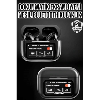 Bluetooth Kulaklık Kablosuz Ekranlı Anc/enc Destekli Dokunmatik
