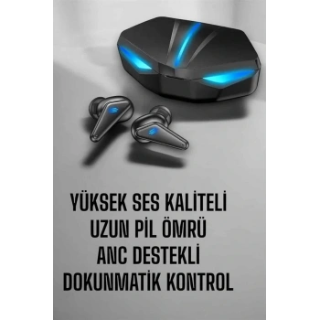 Bluetooth Oyuncu Kulaklığı Led Işıklı Kablosuz Anc Özelliği