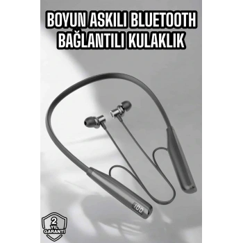 Boyun Bantlı Bluetooth Kulaklık Yüksek Ses Kaliteli 100 Saat Kulaklık