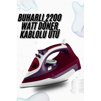 Buharlı Kablolu Ütü 2200 Watt Kireçlenme Önleyici Şok Buharlı
