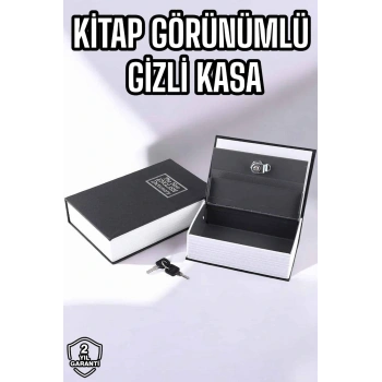 Büyük Boy Anahtarlı Kitap Görünümlü Gizli Kasa Çelik Kasa Altın Kasası