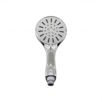 BÜYÜK KROM GÖVDE - BEYAZ ZEMİN-GRİ İĞNELER   KADEMELİ  DUŞ BAŞLIK  POŞETLİ AMBALAJ (5324)