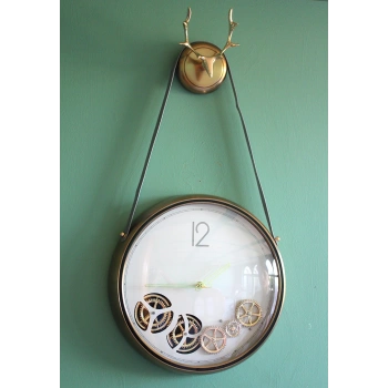 Çarklı Geyikli Duvar Saati
