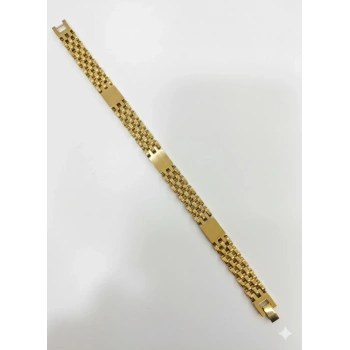 Çelik  Erkek Çelik Bileklik Boy 21.5 Cm / En 1.0 Cm  - Ebl0062