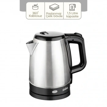 ÇELİK KETTLE 1.7LT GİZLİ REZİSTANS - KABLOSUZ SK-8015 (5324)
