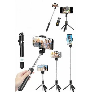 Cep Telefonu Tripod Standı Manyetik Selfie Sopa Bluetooth Uzaktan Kumandalı