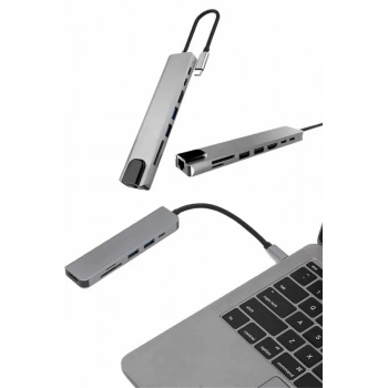 Çevirici Dönüştürücü Adaptör Macbook 3 In 1 Type-C To Hdmı USB 3.0