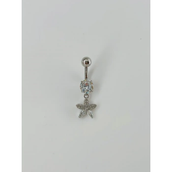 Çiçek Detaylı Göbek Piercing - Pg0045