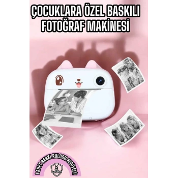 Çocuk Fotoğraf Makinesi Dijital Hd Video Rulo Kağıt Baskılı Yazıcı