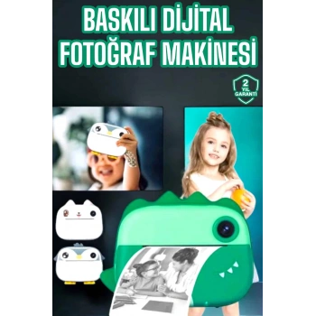 Çocuklar İçin Özel Fotoğraf Makinesi Printer Kamera Taşınabilir Hd