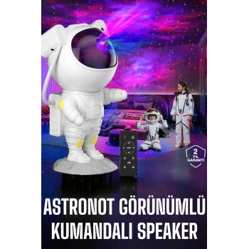 Çocuklara Özel Projeksiyon Astronot Lamba Speaker Sevimli