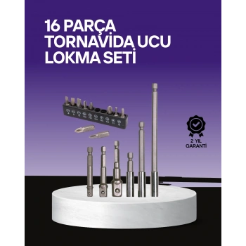 Çok Amaçlı 16lı Bits Uç Seti Dayanıklı Tornavida Adaptör