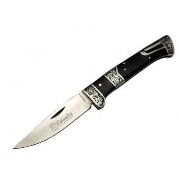 Columbia Mb3936b Siyah Av / Kamp Çakısı 20cm- Manuel, İşlemeli, Kemerlikli, Ahşap Sap