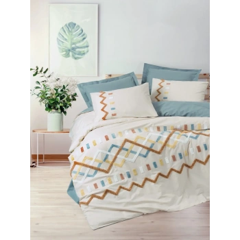 Cotton Box Puff Nakışlı Ranforce Çift Kişilik Nevresim Takımı Mellow Mint