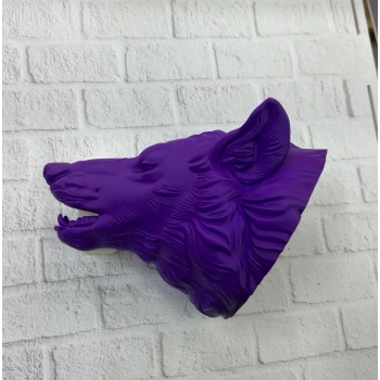 Dekoratif Mor Kurt Duvar Heykeli Asılabilir Hediyelik 25x19 cm