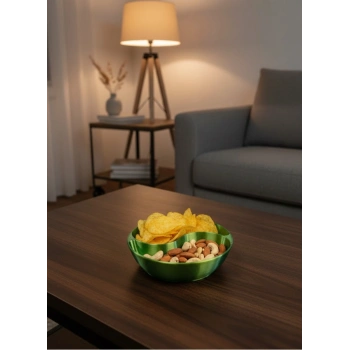 Dekoratif Yeşil Çerezlik Kase 4’lü Set 3x12 Cm