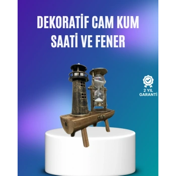Deniz Feneri Şeklinde El Yapımı Kum Saati – Ev ve Ofis İçin Zarif Süs