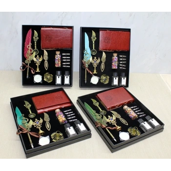 Deri Defterli Divit Hokka Ve Mühür Seti Model 1