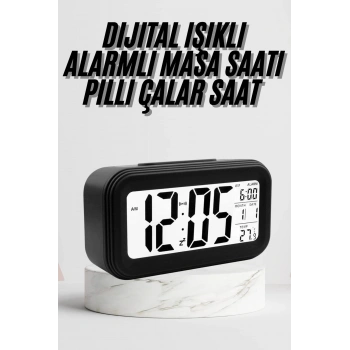 Dijital Masa Saati Termometre Takvim Led Ekran Pilli Ev Ofis Masası