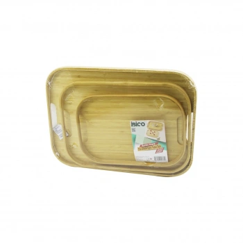 DİKDÖRTGEN - 3 BOY BAMBU AHŞAP TEPSİ SETİ 22X33--28X40--33X45CM (5324)