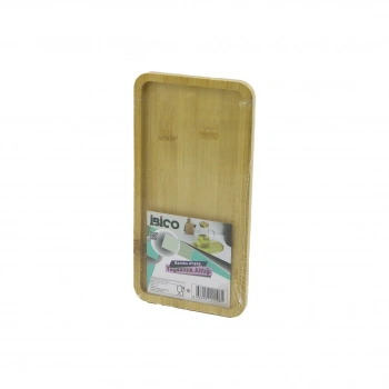 DİKDÖRTGEN AHŞAP BAMBU YAĞDANLIK ALTLIK MİNİ TEPSİ 12 X 23.4 X 0.8CM (5324)
