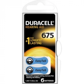 DURACELL 675 İŞİTME CİHAZ KULAK PİLİ 6 PARÇA  1 KUTU (5324)