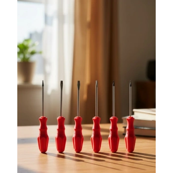 Düz ve Yıldız Başlıklı 7li Tornavida Seti Ergonomik Tutma