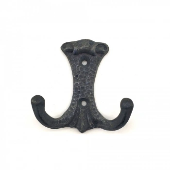 Eco Lounge Antika Tarz Dekoratif Pirinç Anıt Çiftli Vestiyer Askı - 85x72 mm, Oksit