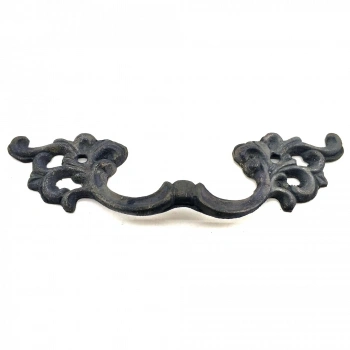 Eco Lounge Antika Tarz Dekoratif Pirinç Çiçek Kapı Kulbu - 44x148 mm, Oksit