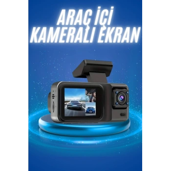 Ekranlı Sürüş Kaydedici Dvr Ön Ve Arka Kameralı Full Hd Çözünürlüklü