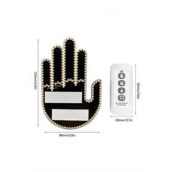 El Orta Parmak Led Kumandalı Araç İçi Reflektör Arka Cam El Simgesi