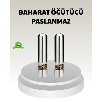 Elektrikli Tuz Karabiber Değirmeni – Çiftli Set, Paslanmaz Gövde, Led Işıklı Ve Ayarlanabilir Öğütme