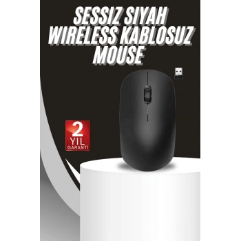 Ergonomik Tasarım Kablosuz Siyah Mouse Hassas Uzun Ömürlü