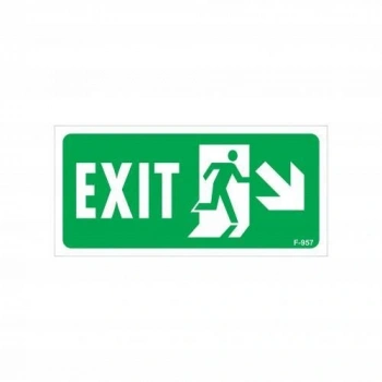 Exit Sağ Aşağı Uyarı Levhası 17,5x25 KOD:957