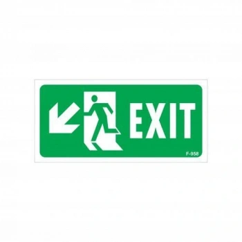 Exit Sol Aşağı Uyarı Levhası 17,5x25 KOD:958