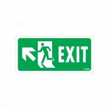 Exit Sol Yukarıı Uyarı Levhası 17,5x25 KOD:960