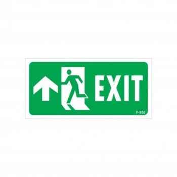 Exit Yukarı Sol Ok İşaretli Uyarı Levhası 17,5x25 KOD:956
