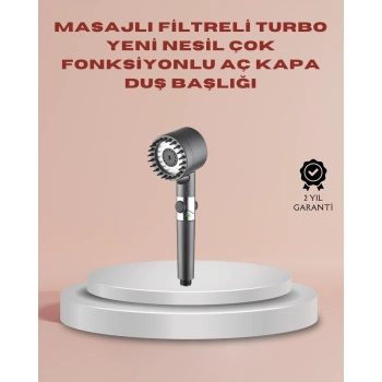 Filtreli Masaj Özellikli Duş Başlığı Aç Kapa Tuşlu