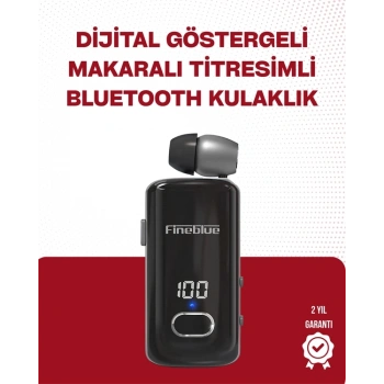 Fineblue F580 Bluetooth Kulaklık – Klipsli, Dijital Göstergeli, Su Geçirmez, 12 Saat Pil Ömürlü