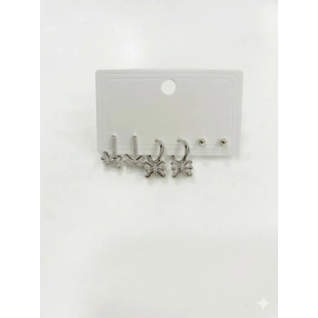 Fiyonk Detaylı Sallantılı Altılı Küpe - Kp00597