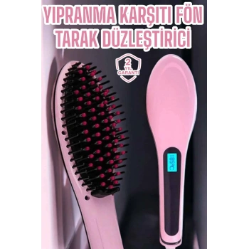 Fön Etkili Saç Düzleştirici Tarak Yıpranma Karşıtı Döner Kablo Isı Ayarlı