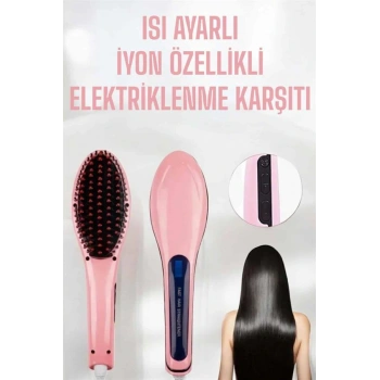 Fön Etkili Saç Düzleştirici Tarak Yıpranma Karşıtı Döner Kablo Isı Ayarlı