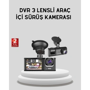 Full Hd Üç Kameralı Araç Kamerası 170° Geniş Açılı Ve Park Destekli