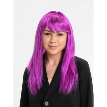 Fuşya Renk Düz Kesim Uzun Parti Peruğu Takma Saç (5324)