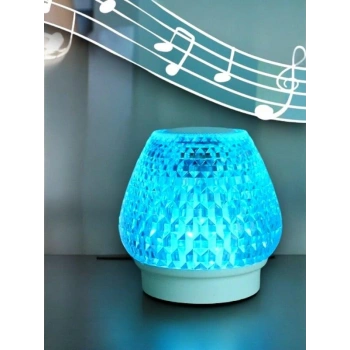 G5 Kristal Şarjlı Masa Lambası - 7 Renk Gece Lambası Ve Bluetooth Hoparlör