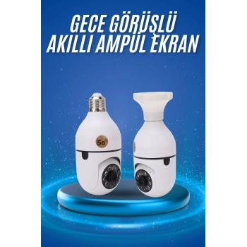 Gece Görüşlü Akıllı Dönebilen Ev Kamerası Ampül Kamera